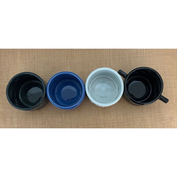 Set of 4 IKEA Rare Frekvens 12 oz Stackable Tiki Ceramic Cups Mugs Maria Vinka - Picture 4 of 9